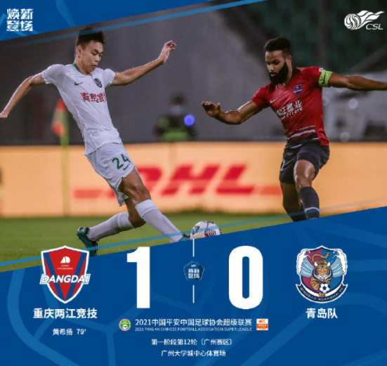 中超-重庆1-0送青岛7连败 鸭梨伤退黄希扬贴地斩