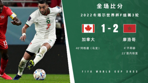 世界杯-齐耶赫吊射恩内斯里建功 摩洛哥2-1加拿大头名出线