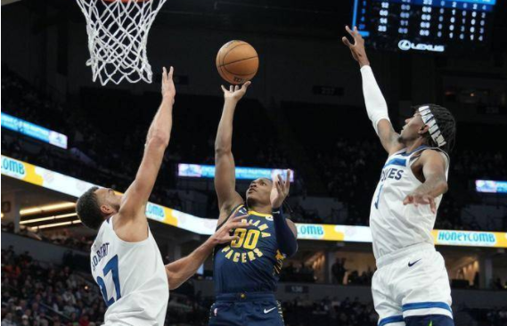 NBA-拉塞尔28分哈利伯顿空砍26+15 戈贝尔16+20 森林狼121-115胜步行者 