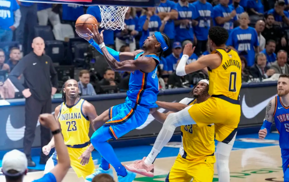 NBA-SGA轰34+8 哈利伯顿17分 雷霆轻取步行者总分1-1